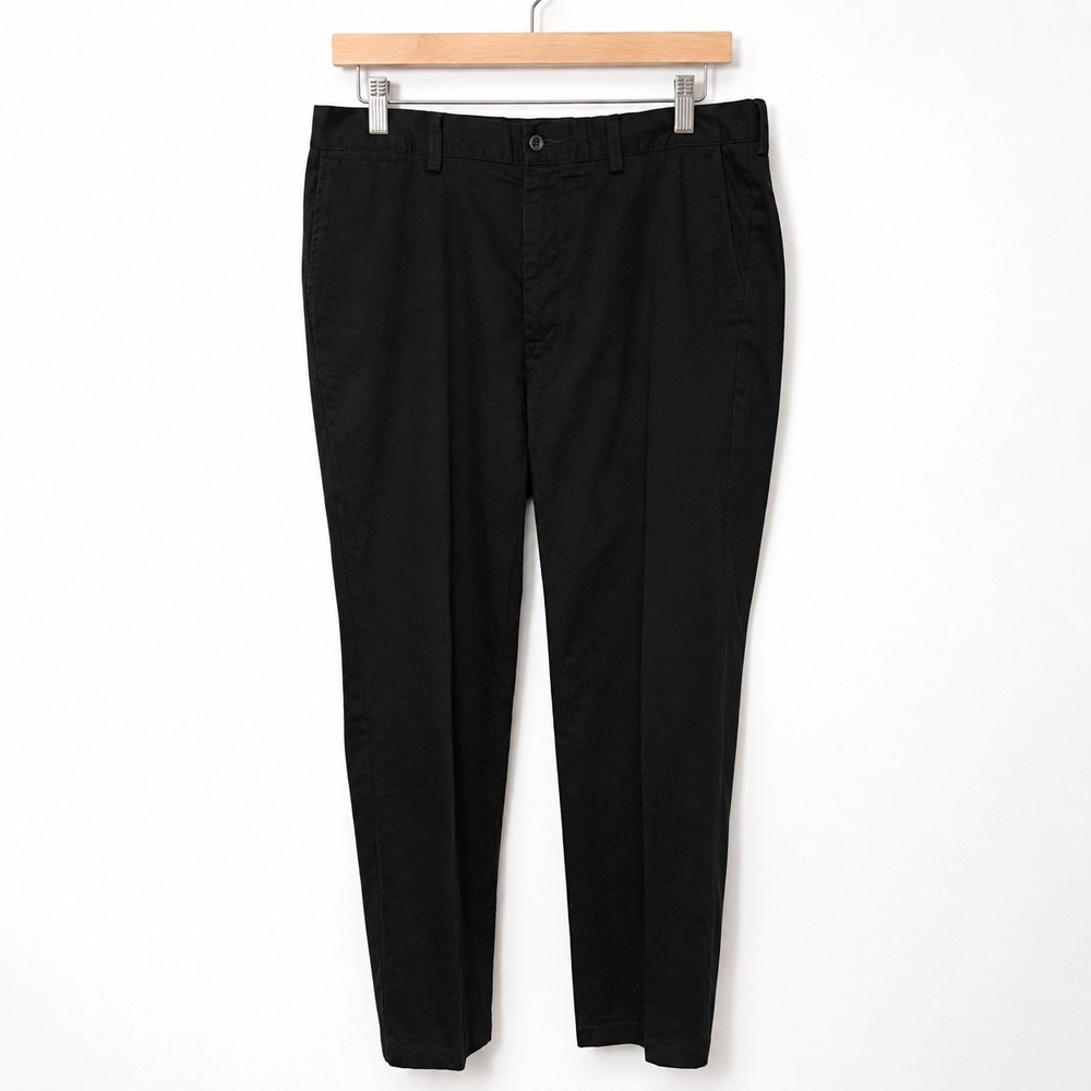 Polo Ralph Lauren Mens Black Cotton Chino Pants 36x32 Straight Leg Twill